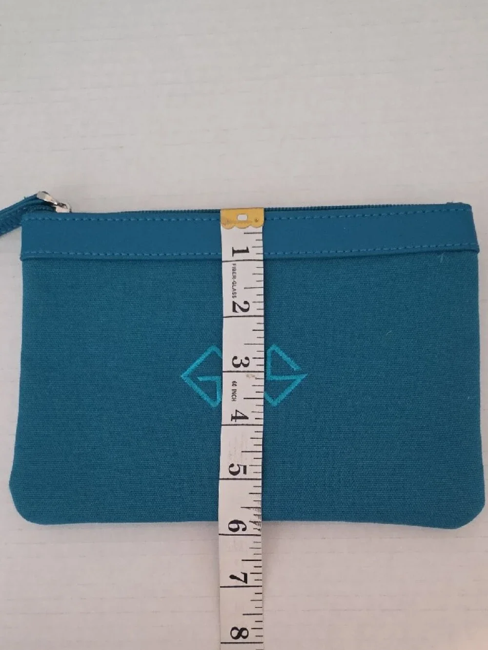 ANA Airline Ettinger London Teal Embroidered Canvas Zip Cosmetics Travel Bag